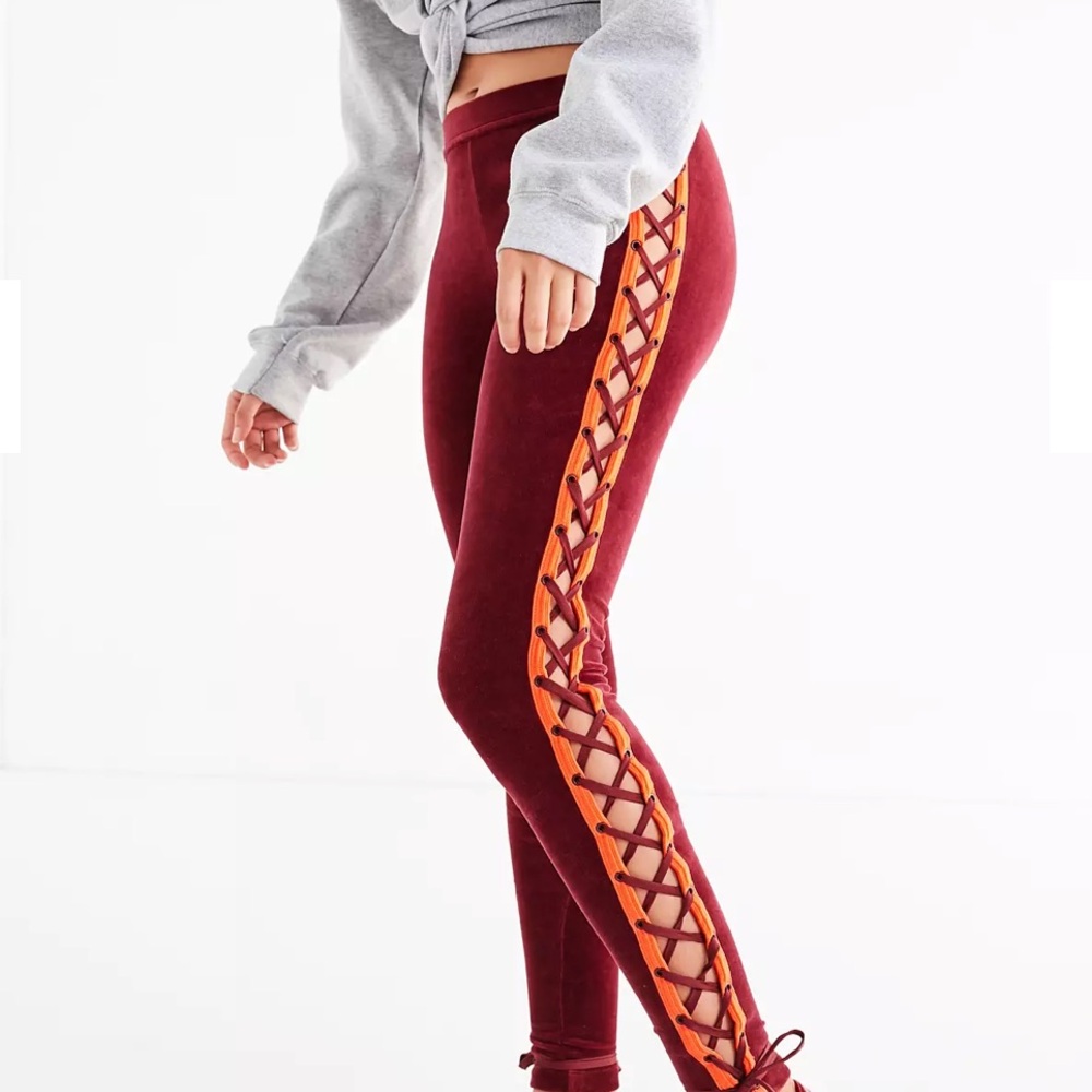 FENTY PUMA BY RHIANNA VELOUR LACE-UP TIGHTS EASY PULL-ON STYLE SIZE US SMALL